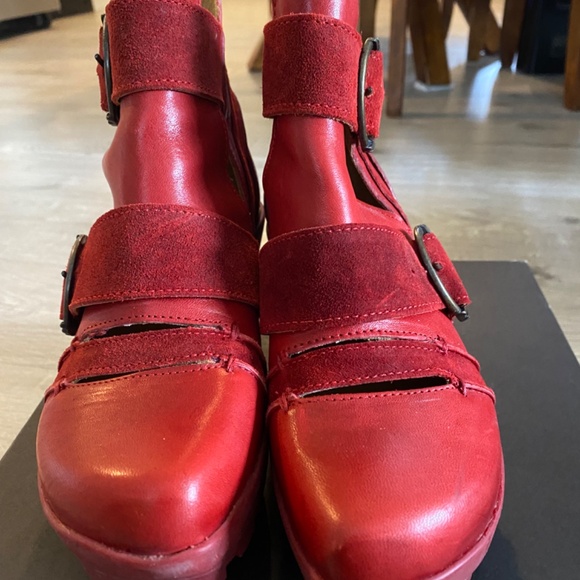 Soca Red Ankle Boots - John Fluevogs - Picture 6 of 8